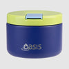 Oasis S/s Double Wall Insulated Food Flask W/ Quick Release Lid 300ml - Peacock Blue