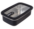 Oasis Microwave Safe Rectangular Stainless Steel Container 700ml Black
