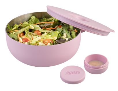 Oasis Stainless Steel Double Wall Insulated Fresh'n' Go Lunch Bowl 950ml - Pink Lemonade