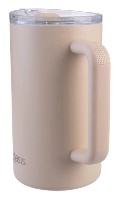 Oasis Cermic Lined Stainless Steel Triple Wall Insulated Water Pitcher 1.5l - Oat Decanters - Jugs & Carafes The Cooks Kitchen 
