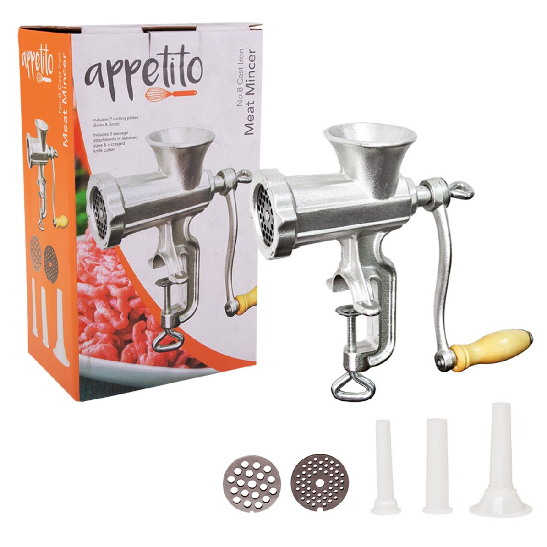 Appetito Cast Iron Meat Mincer No.8 Slicers - Choppers, Mincers & Mashers The Cooks Kitchen Mandurah 
