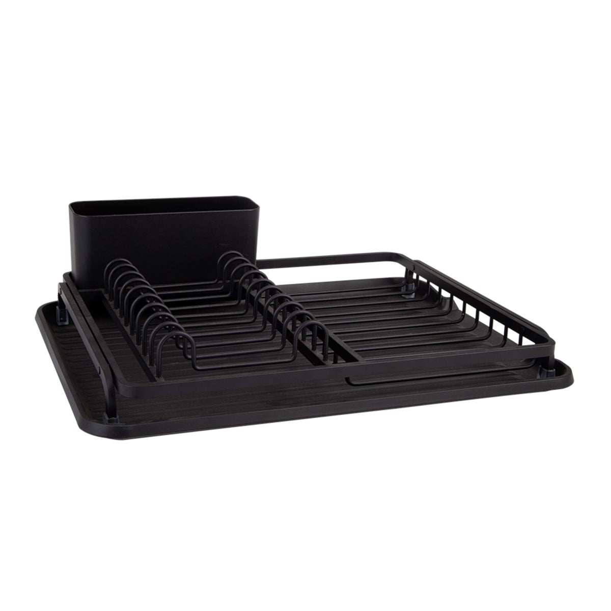 D.line Aluminium Dish Rack W/ Draining Board - Black Dish Racks & Drainers The Cooks Kitchen 