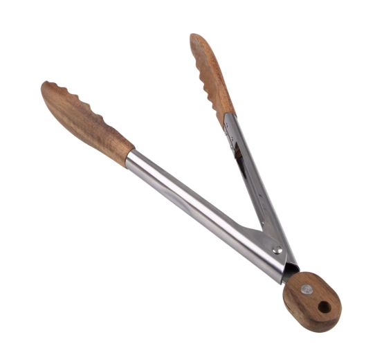 Alfresco Lane Acacia Wood & Stainless Steel Serving Tongs 23cm