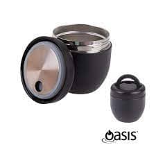 Oasis S/s Double Wall Insulated Food Pod 470ml - Black General Storage The Cooks Kitchen Mandurah 