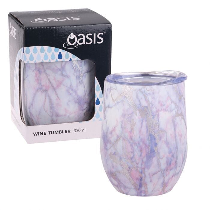 Oasis Stainless Steel Double Wall Insulated Wine Tumbler 330ml - Silver Quartz Insulated Bottles and Flasks The Cooks Kitchen Mandurah 