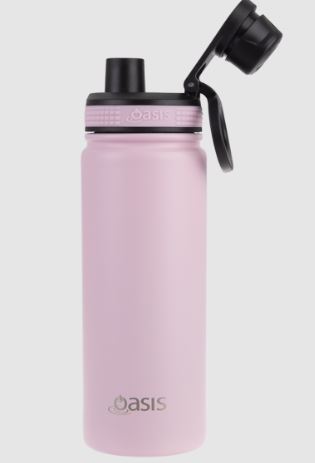 Oasis S/s Double Wall Insulated 'challenger' Bottle W/ Screw Cap 550ml - Carnation