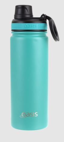 Oasis S/s Double Wall Insulated 'challenger' Bottle W/ Screw Cap 550ml - Turquoise