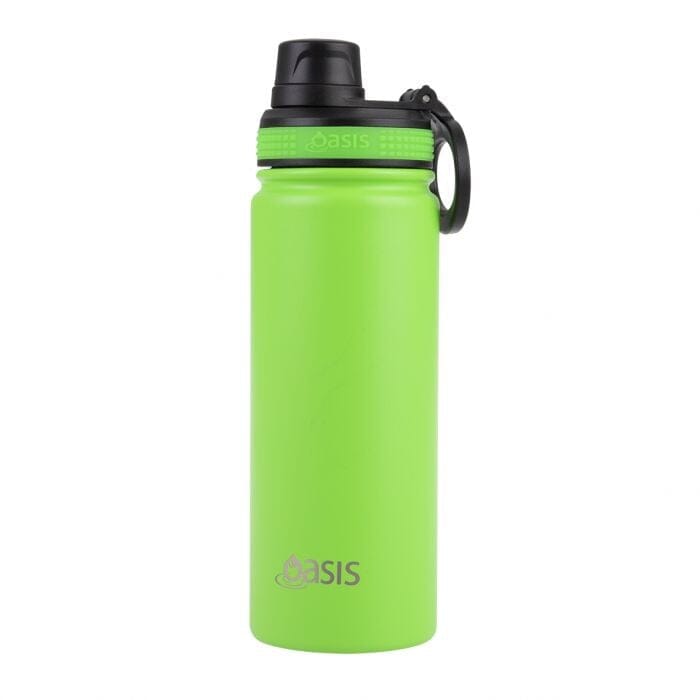 Oasis Stainless Steel Double Wall Insulated "challenger" Sports Bottle W/ Screw Cap 550ml - Neon Green Insulated Bottles and Flasks The Cooks Kitchen Mandurah 