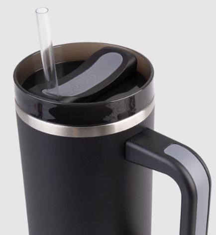 Oasis Commuter Travel Tumbler 1.2l - Stainless Steel Double Wall Insulated - Black