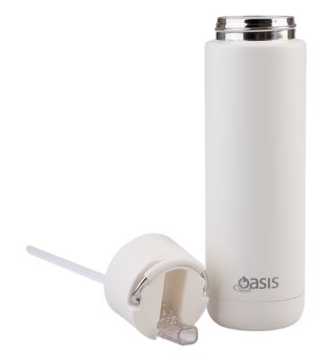 Oasis Ceramic Lined Stainless Steel Triple Wall Insulated "moda" Drink Bottle 700ml - Alabaster