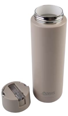Oasis Ceramic Lined Stainless Steel Triple Wall Insulated "moda" Drink Bottle 700ml - Latte