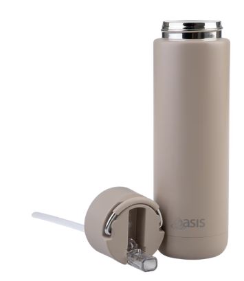 Oasis Ceramic Lined Stainless Steel Triple Wall Insulated "moda" Drink Bottle 700ml - Latte
