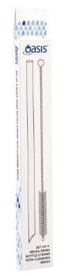 Oasis 'moda' Drink Bottle Straws S/4 With Cleaning Brush Barware Accessories The Cooks Kitchen 