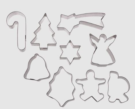 Christmas Cookie Cutters Set Of 9 - On A Ring Cookie Cutters The Cooks Kitchen 