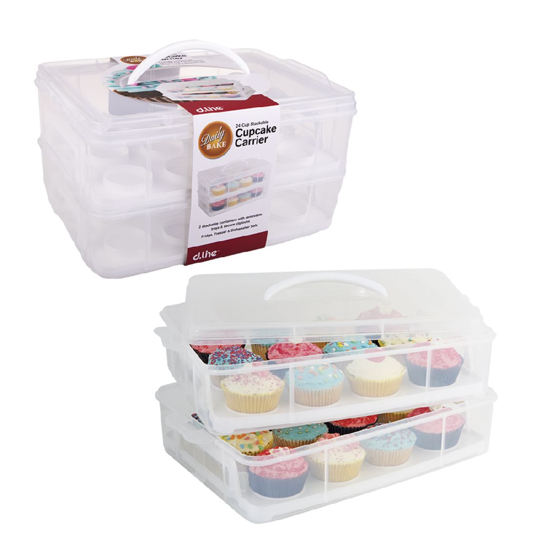 Daily Bake 24 Cup Stackable Cupcake Carrier Cake Carriers The Cooks Kitchen 