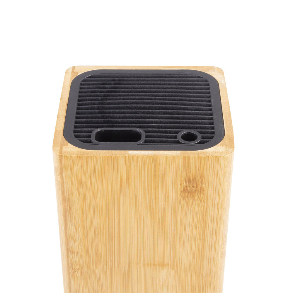 Appetito Square Universal Knife Block - Bamboo Knife Storage The Cooks Kitchen Mandurah 
