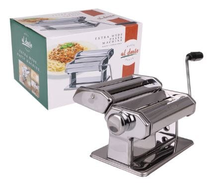 Al Dente Extra Wide Pasta Machine / Detachable Cuters 180mm Chrome Pasta Accessories The Cooks Kitchen 