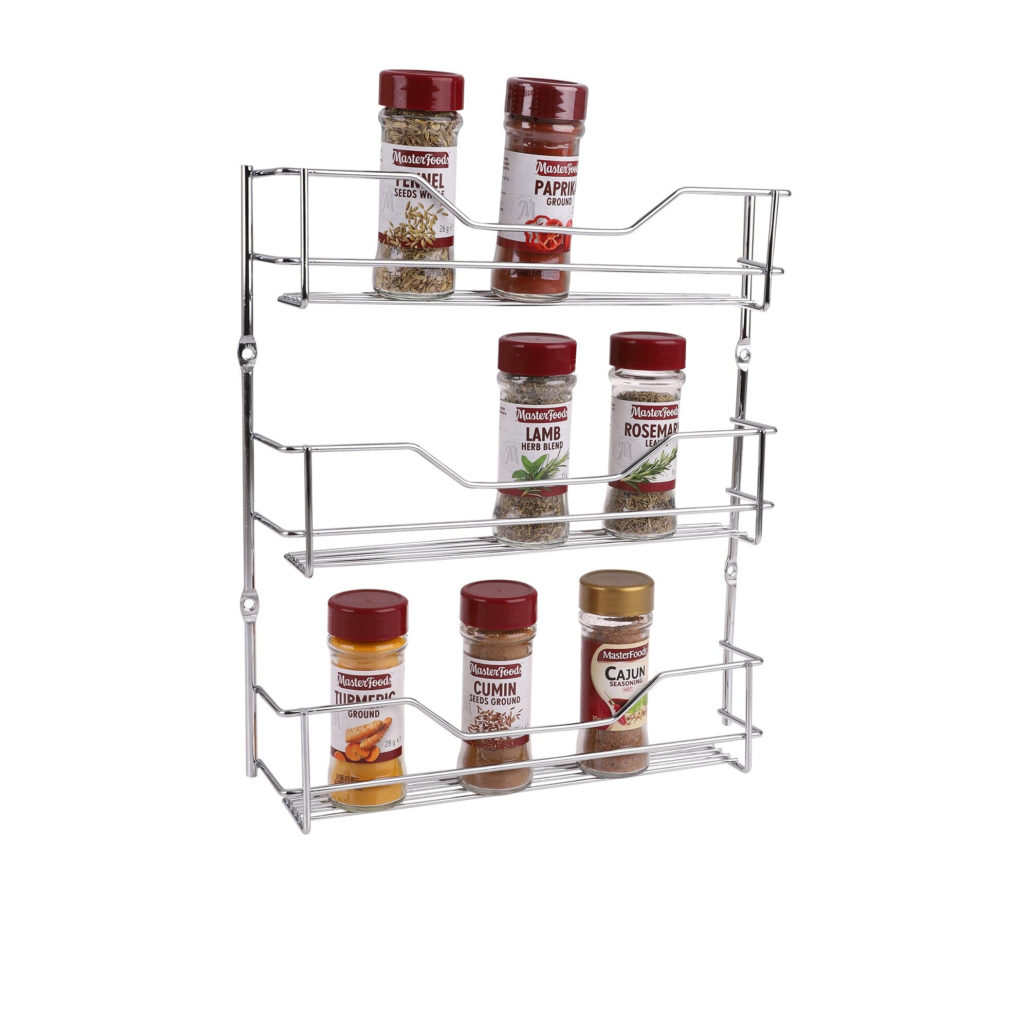 3 Tier Spice Rack - 18 Bottle Capacity - Chrome Herb & Spice Storage The Cooks Kitchen 