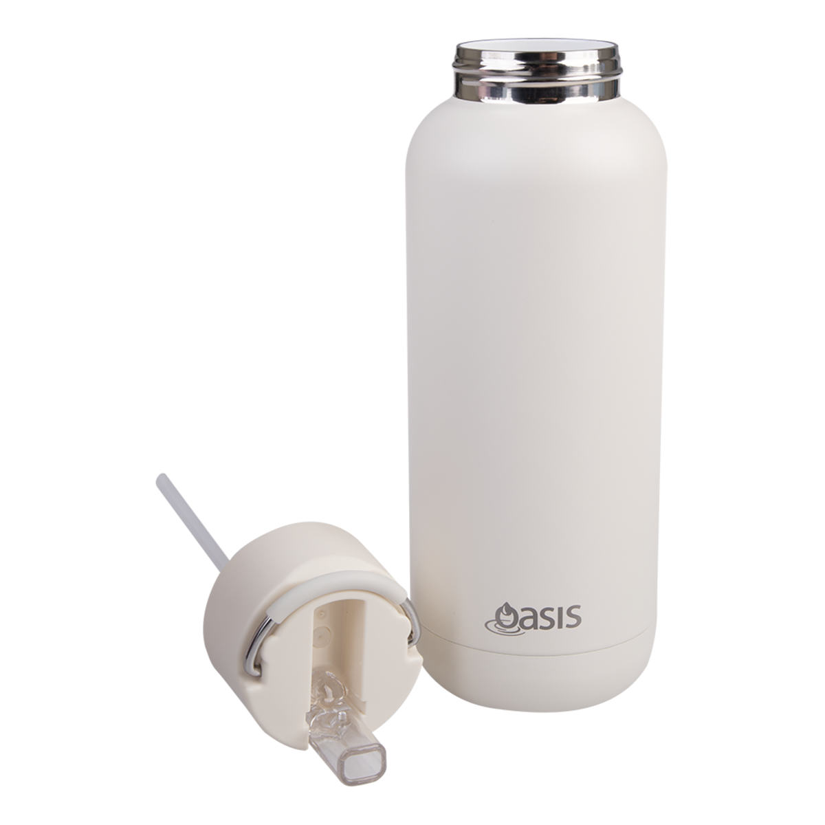 Oasis "moda" Ceramic Lined S/s Triple Wall Insulated Drink Bottle 1l - Alabaster