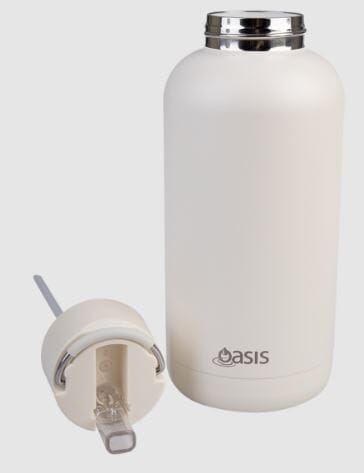 Oasis "moda" Ceramic Lined Stainless Steel Triple Wall Insulated Drink Bottle 1.5l - Alabaster Insulated Bottles The Cooks Kitchen 