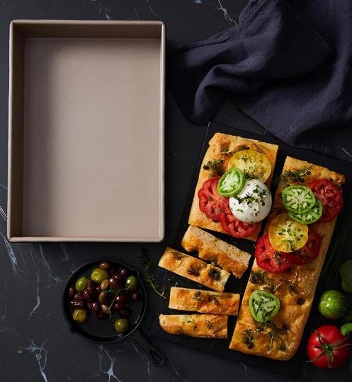 Stanley Rogers Ceramabake Ceramic Non Stick Folded Raosting Pan - 33x23x5.5cm Baking Tins, Trays, Pans & Ramekins The Cooks Kitchen 