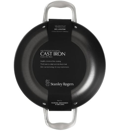 Stanley Rogers Light Weight Cast Iron Cooks Pan 30cm