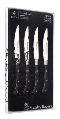 Stanley Rogers 4 Piece Pistol Grip Steak Knives - Artisan Black Steak Knives The Cooks Kitchen 