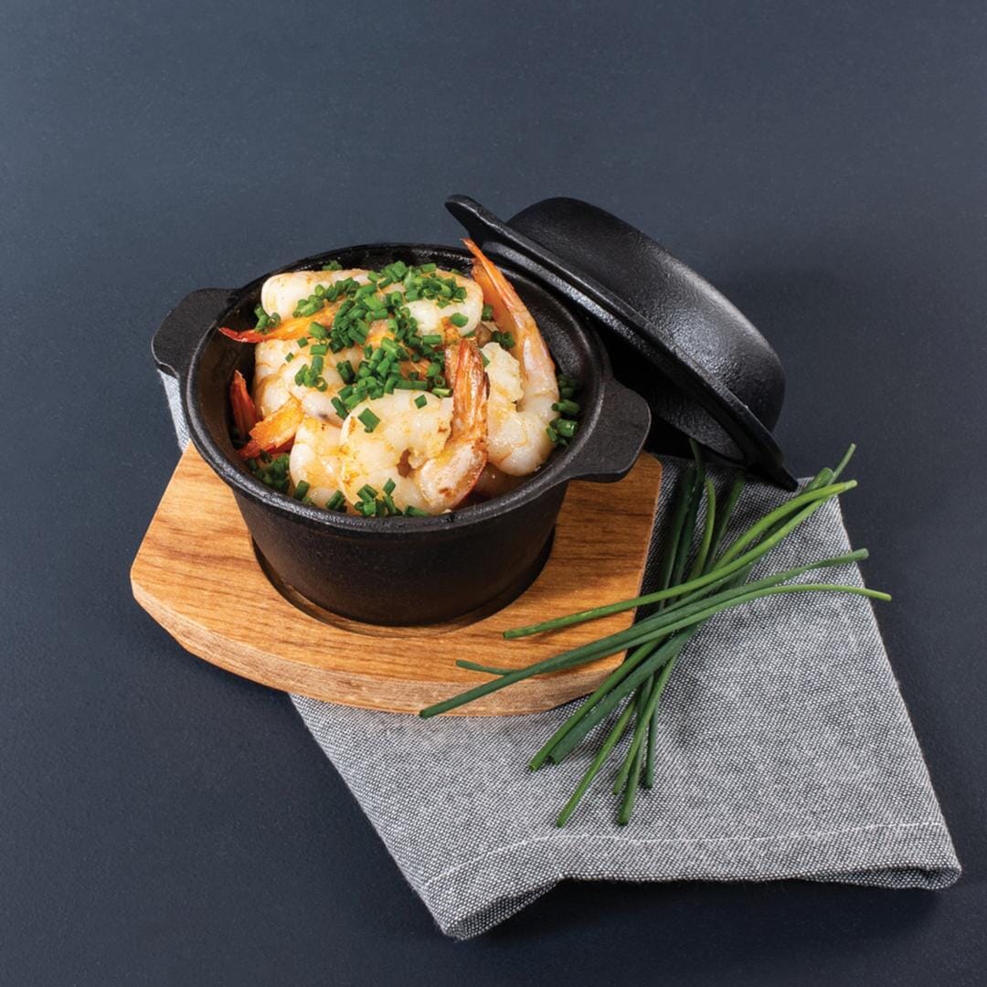Pyrocast - 11.8cm Garlic Prawn Pot /w Tray Griddles - Sizzlers & Poachers The Cooks Kitchen 