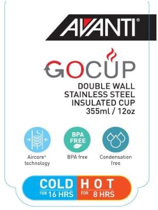 Avanti Go Cup 410ml/12oz - Black Vacuum Flasks & Travel Mugs The Cooks Kitchen 
