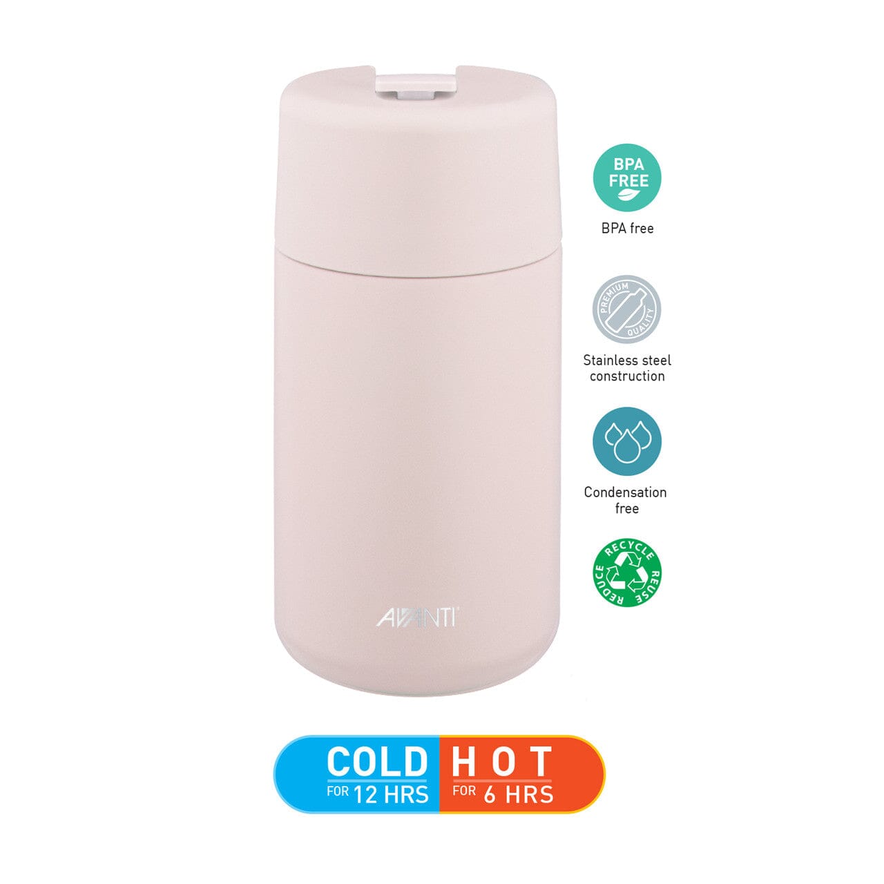 Avanti Brew Travel Cup 400ml - Blush Pink Keep Cups The Cooks Kitchen 