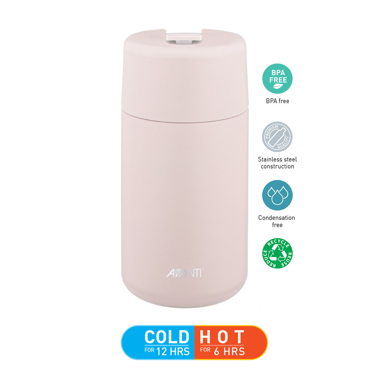 Avanti Brew Travel Cup 400ml - Blush Pink