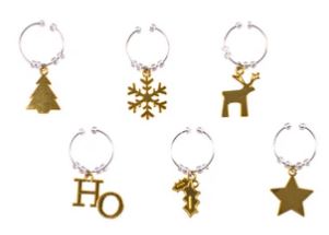 Avanti Wine Charms - Golden Christmas