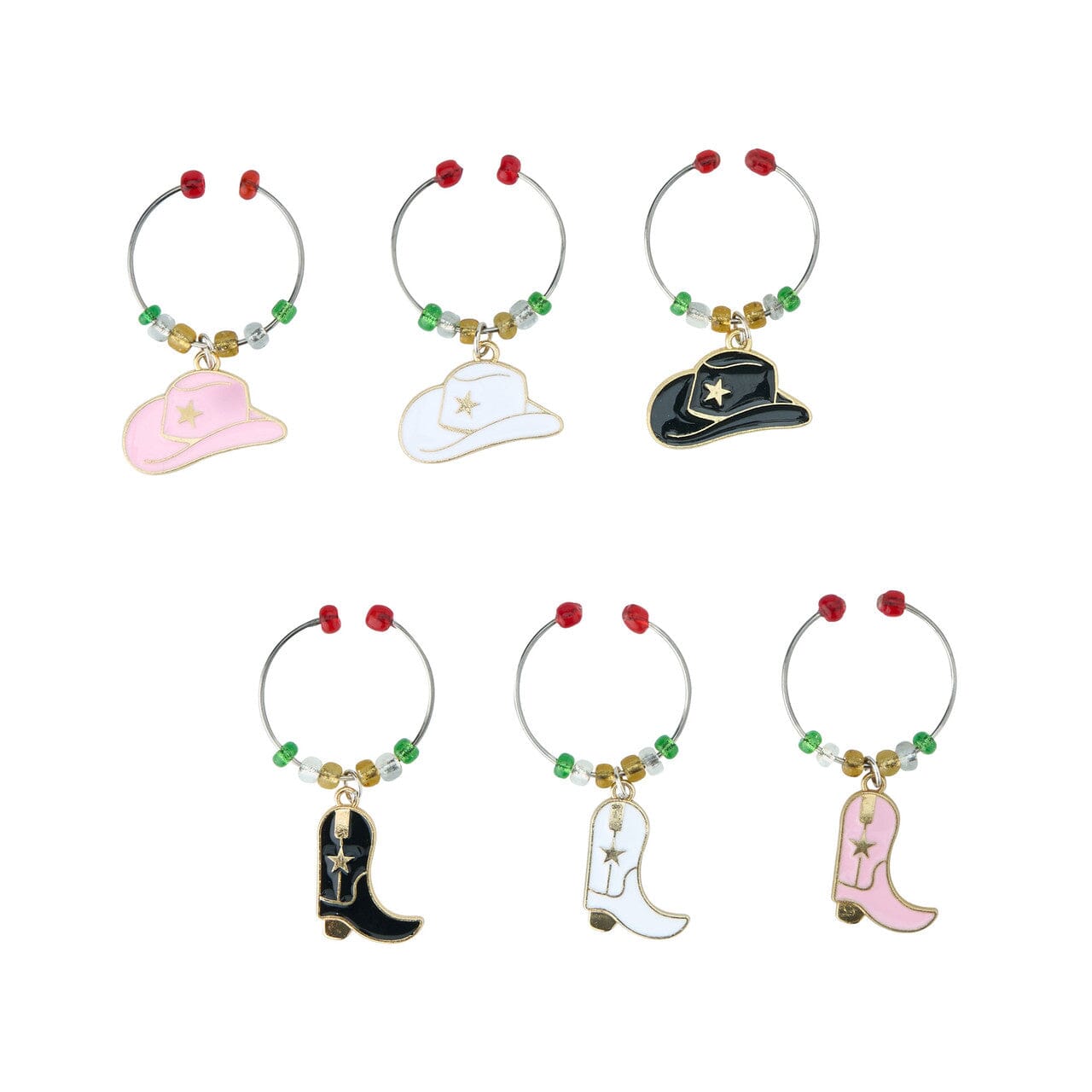 Avanti Wine Charms Set Of 6 - Cow Girl Barware Acessories The Cooks Kitchen 