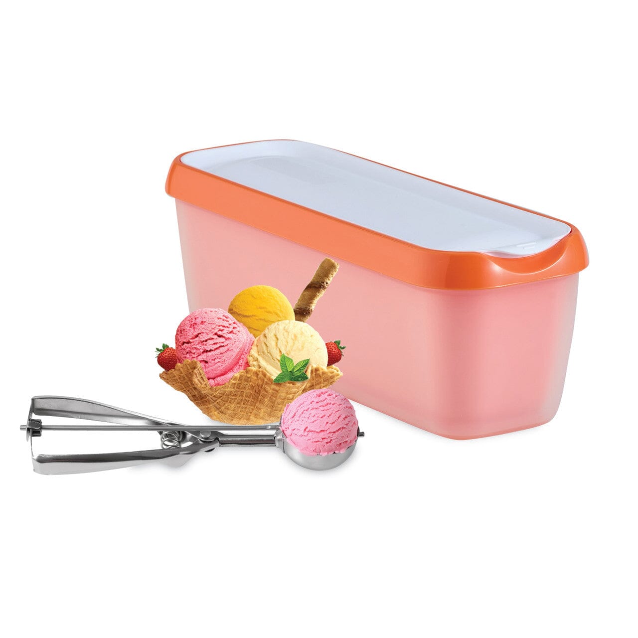 Avanti Easy Scoop Ice Cream Tub - Orange Freezer Storage The Cooks Kitchen 