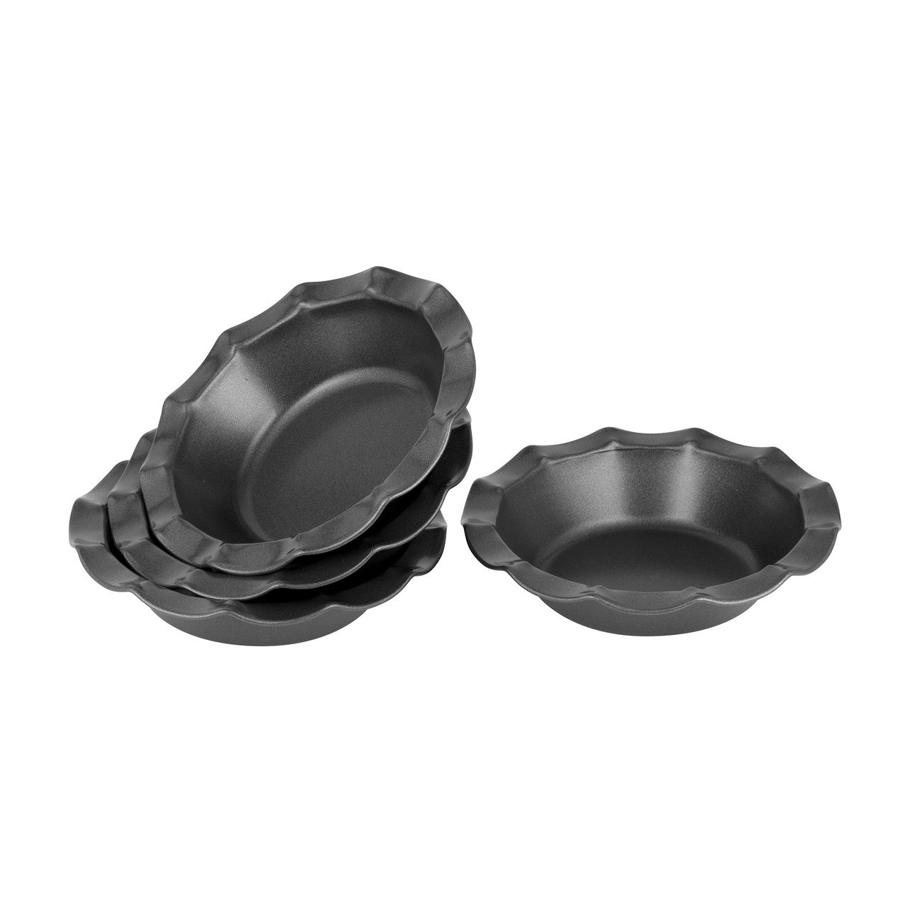 Bakemaster Fluted Pie Dish Set Of 4 13x3cm