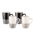 Bundanoon Monochrome Hem Set Of 4 Tube Mugs - 350ml