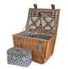 Avanti 4 Person Picnic Basket 48 X 35 X 30cm - Ikat Pattern Lining