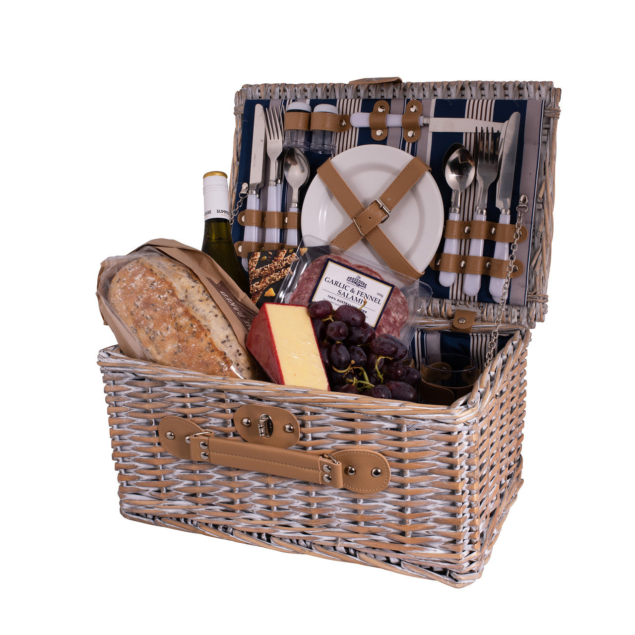 Avanti 4 Person Picnic Basket -  Hampton Stripe Lining