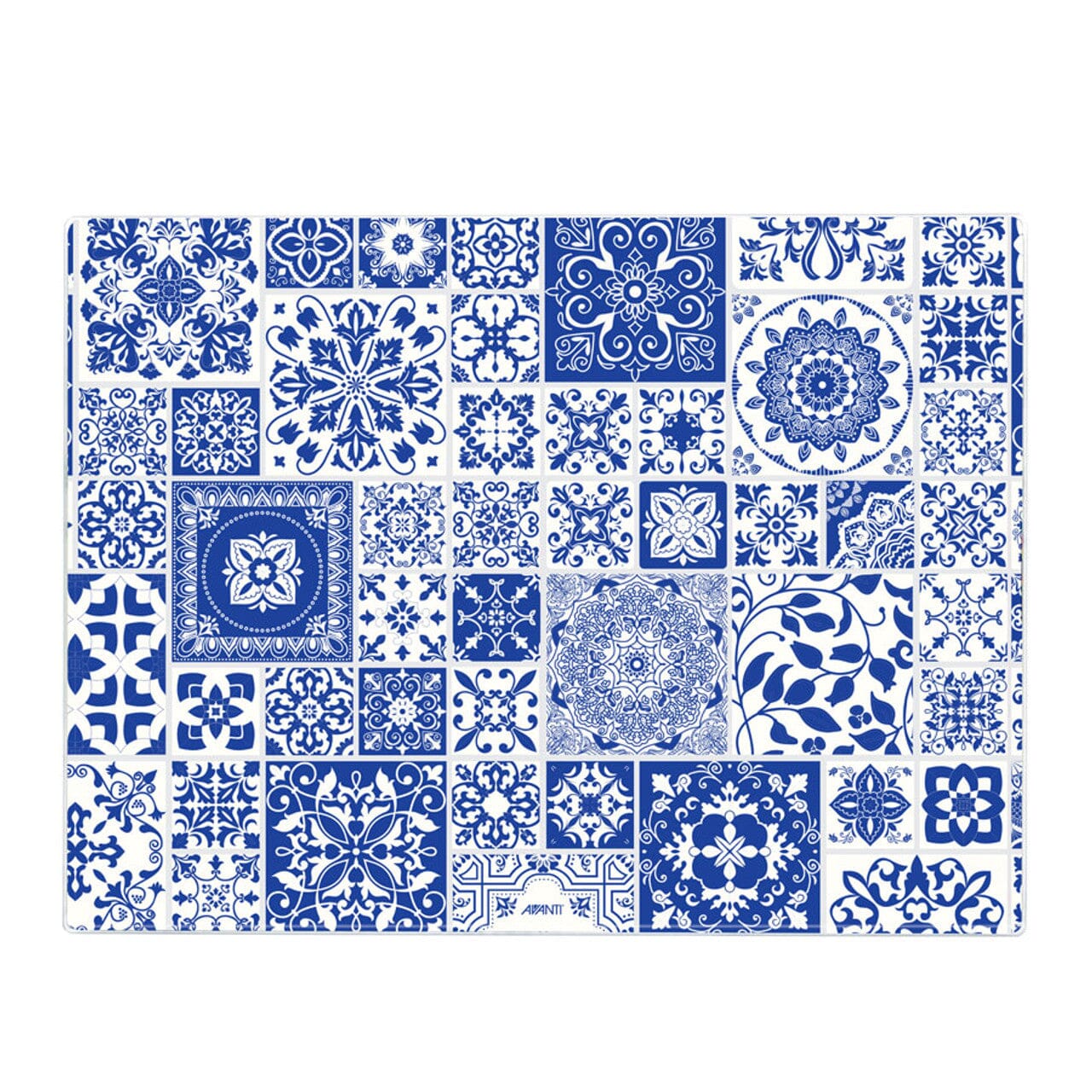 Avanti Tempered Glass Surface Protector - Mediterranean Tile Chopping Boards & Surface Savers The Cooks Kitchen 