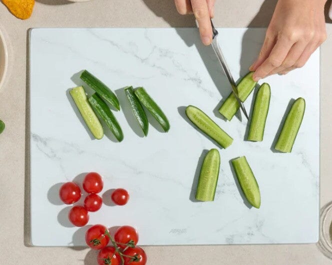 Avanti Tempered Glass Surface Protector White Marble Chopping Boards & Surface Savers The Cooks Kitchen 