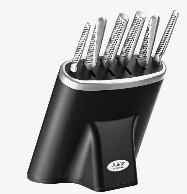 Global Zeitaku 7pc Knife Block - Black Knife Block Sets The Cooks Kitchen 