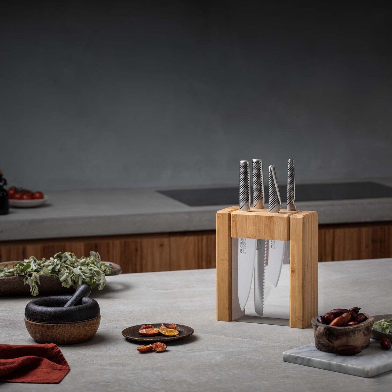 Global 5pce Knife Block Set Knife Sets The Cooks Kitchen Mandurah 