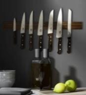 Cheftech Walnut Magnetic Knife Rack 45cm Knife Storage The Cooks Kitchen 