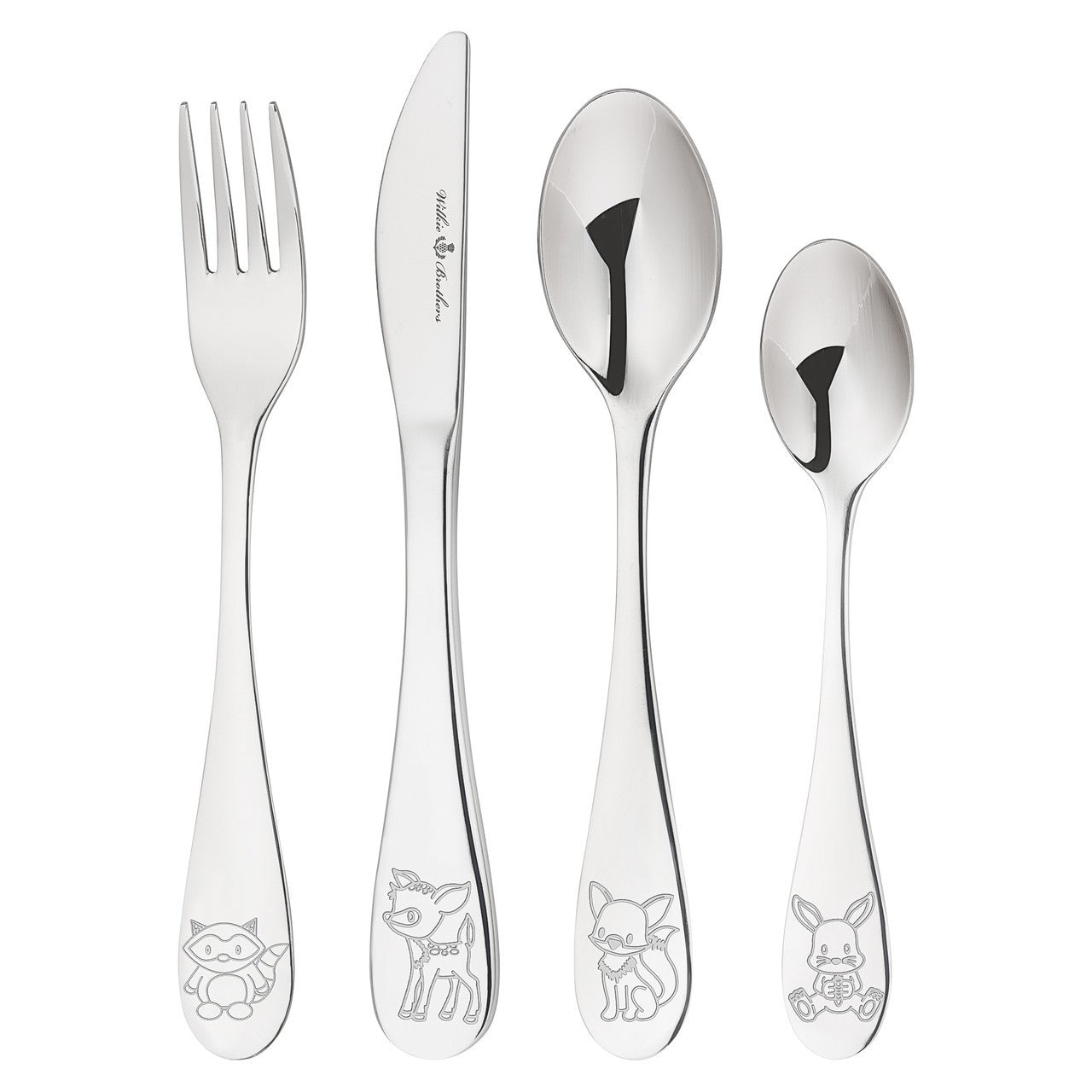 Wilkie Brothers 4 Piece Children's Cutlery Set - Woodland