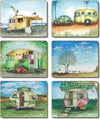 Cinnamon Vintage Caravan Coasters - Set Of 6