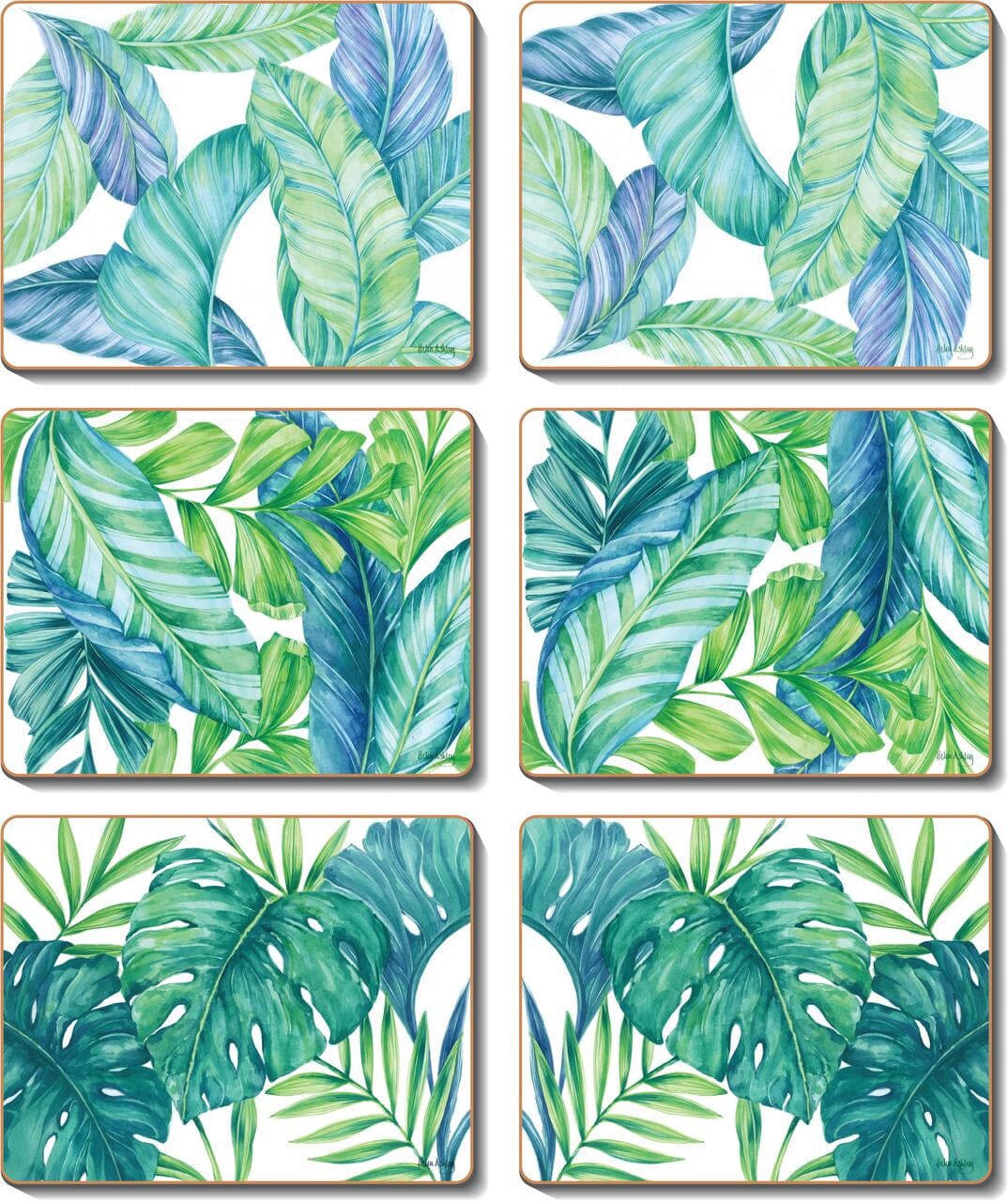 Cinnamon Tropical Leaves Placemats - Set Of 6 Placemats & Coasters The Cooks Kitchen 