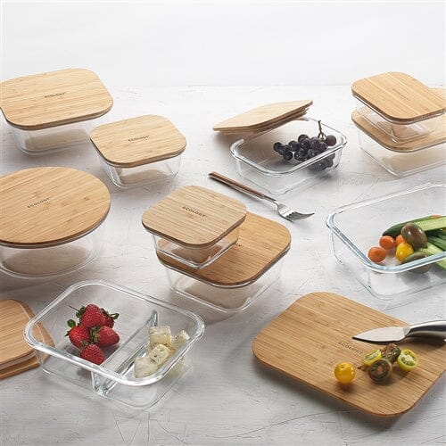 Ecology Nourish Rectangle Storage With Bamboo Lid 20 X 15cm Fruit & Vegetable Storage The Cooks Kitchen 
