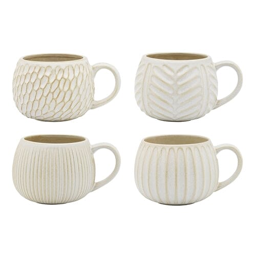 Fossil Mugs - Chalk - Set Of 4 330ml Mugs - Cups & Saucers The Cooks Kitchen 