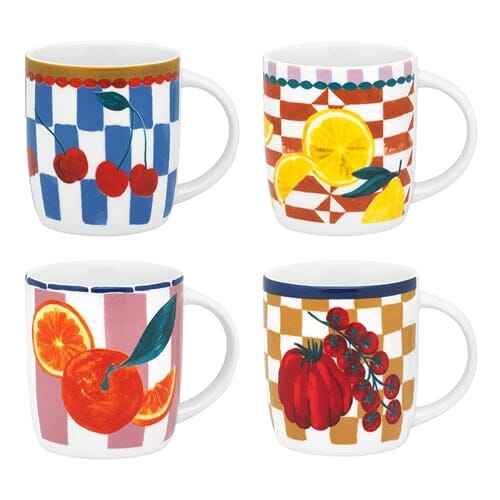 Porto Valentina Set Of 4 Mugs 300ml - Assorted Mugs - Cups & Saucers The Cooks Kitchen 