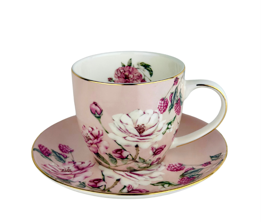 Ashdene Raspberry Rose Cup And Saucer